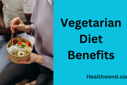 Balanced vegetarian diet with fruits, nuts, and vegetables.