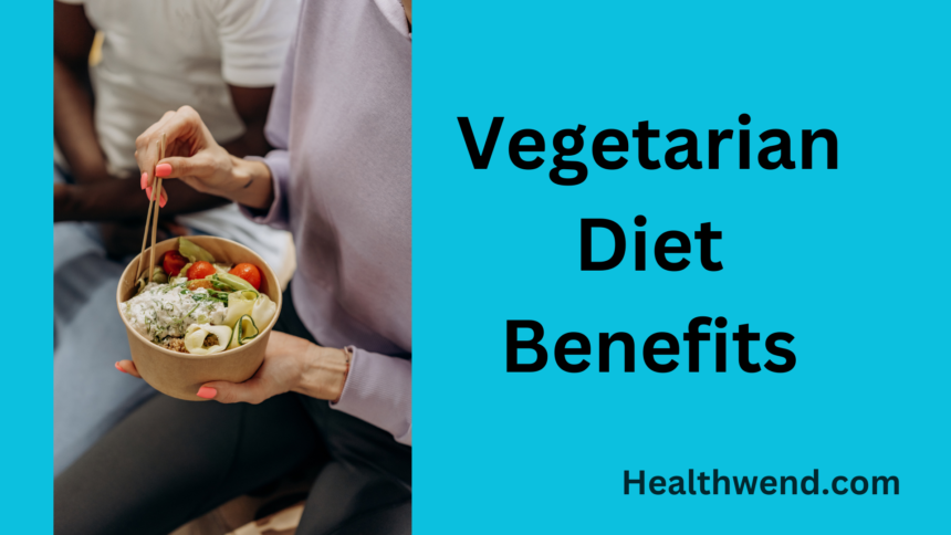 Balanced vegetarian diet with fruits, nuts, and vegetables.